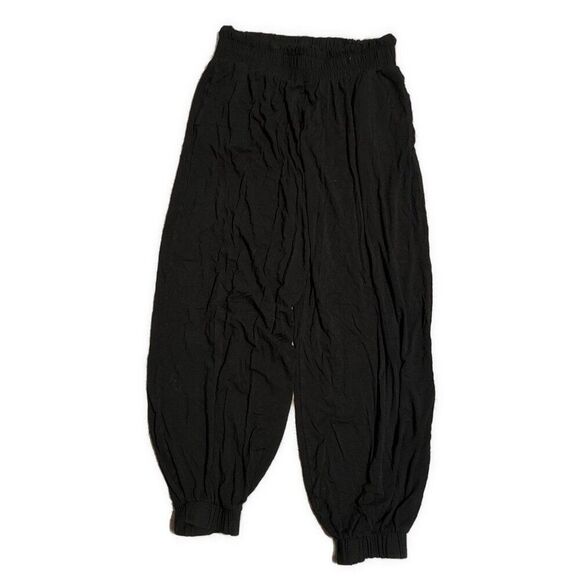 Z Supply Women’s Solid Black Wide Leg Sweat Harem Pants Medium - Picture 2 of 5